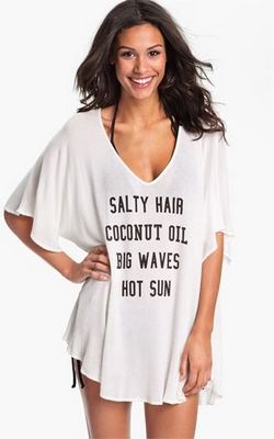 F4467 Cheeky Letter Print Summer Cover up